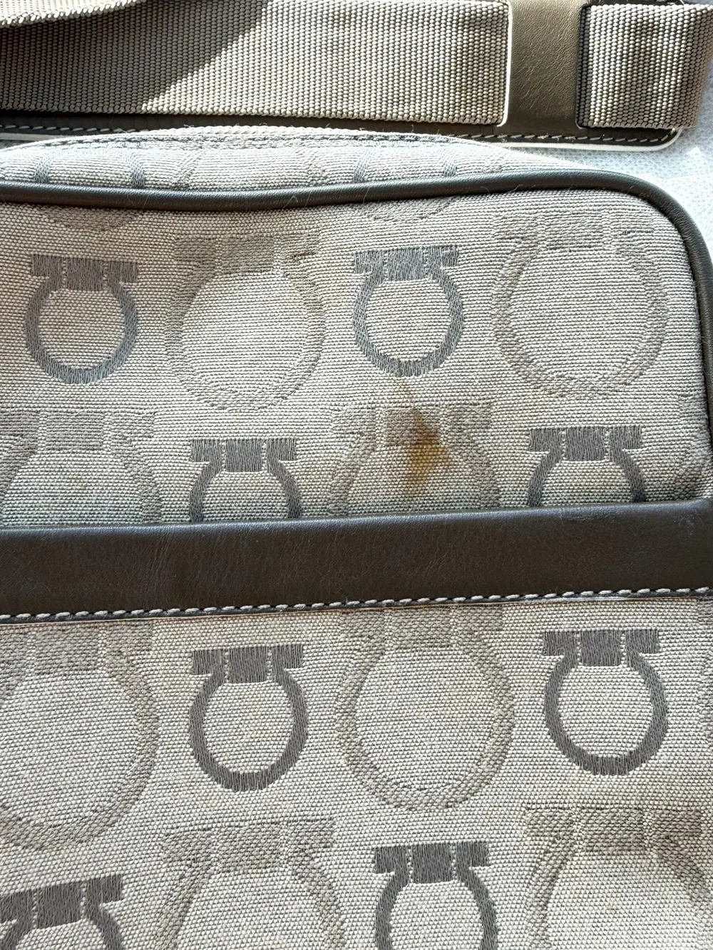Salvatore Ferragamo Vintage Gancini Monogram Canvas Crossbody Messenger Bag